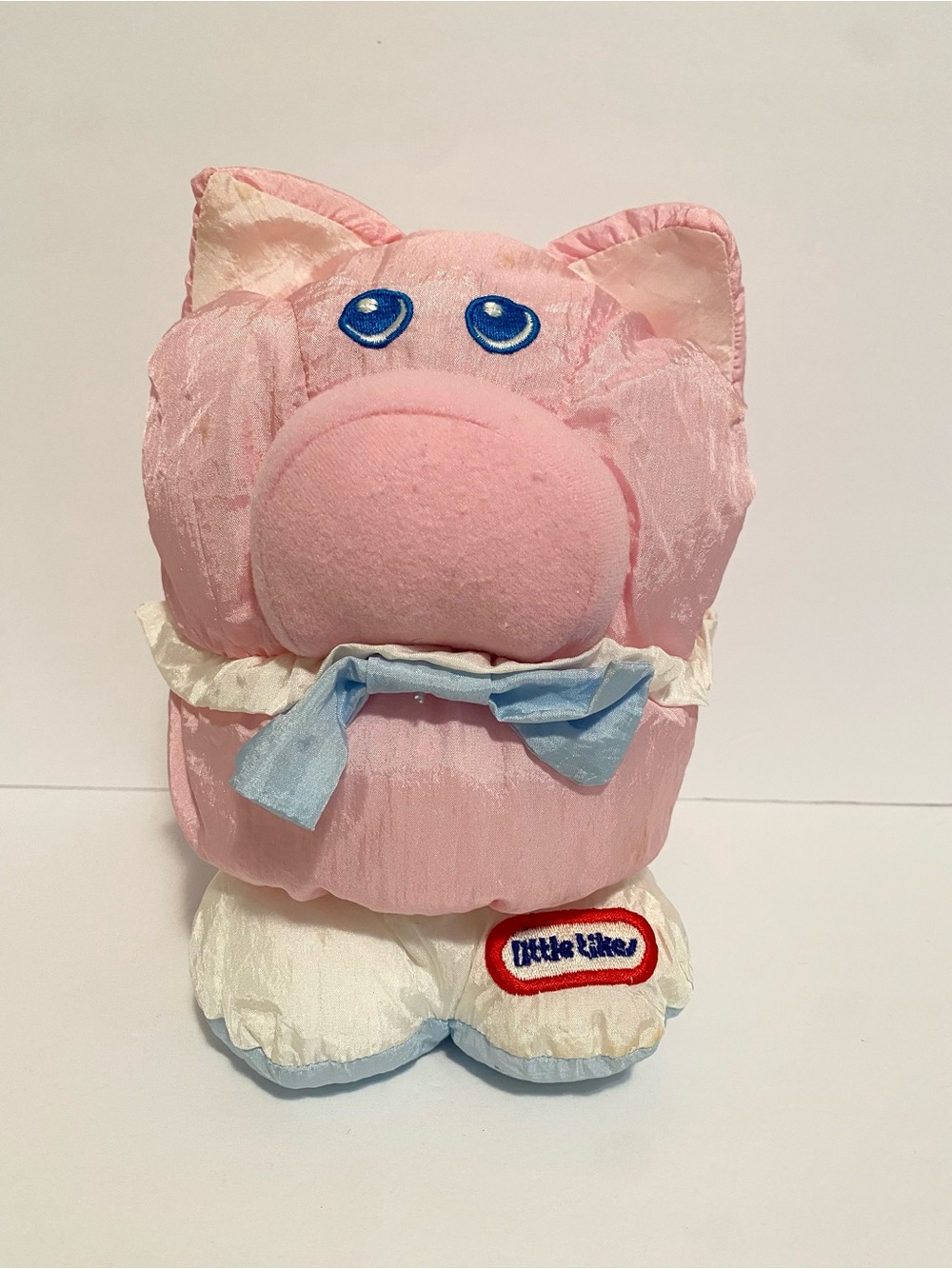 Vintage Little Tikes Pig Nylon Stuffed Toy Farm Animal Crinkle Ears Rattle 1993